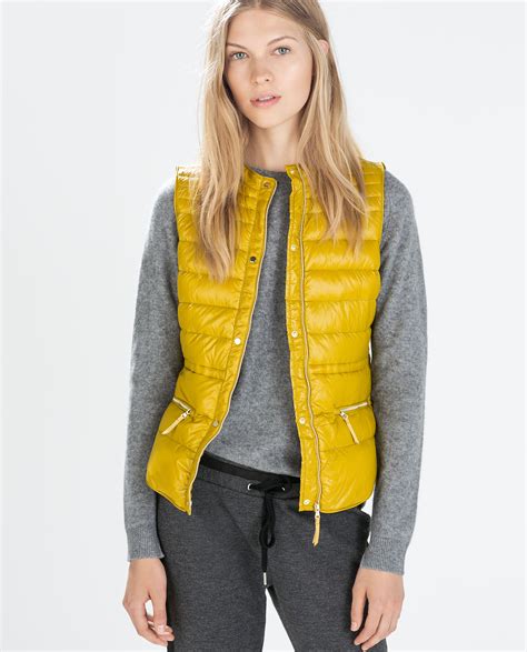 zara padded vest for women.